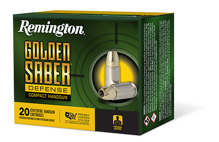 Remington Ammunition 27619 Golden Saber Defense 45Acp 230Gr Brass Jacketed Hollow Point 20 Per Box/25 Case