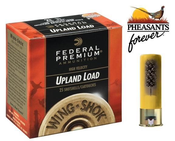 Federal PF2044 Premium Wing-Shok Pheasant Forever High Velocity 20Gauge 2.75" 1oz 4Shot 25 Per Box/10 Case