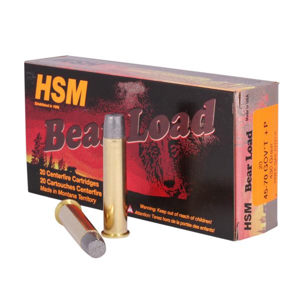 HSM 457012N Bear Load  45-70 Gov 430 gr Round Nose Flat Point 20 Per Box/ 25 Case