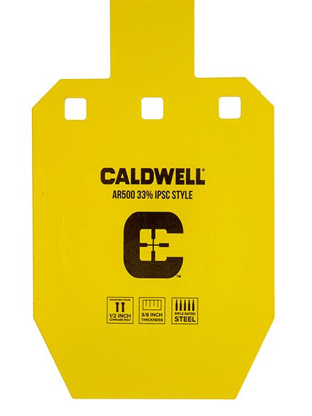 Caldwell 1116697 C  Yellow Powder Coat AR500 Steel 10" L x 6.1" W x 0.4" D 33% Hanging