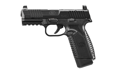 FN 66101389 545 MRD Full Size 45 ACP 10+1 4.10" Black Target Crown Steel Barrel, Black PVD Optic Cut/Serrated Steel Slide & Polymer Frame w/Picatinny Rail, Ambidextrous