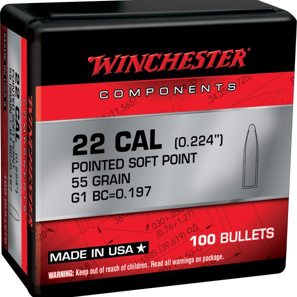 Winchester Ammo WB223SP55X Centerfire Rifle  223Rem 55gr Pointed Soft Point 100 Per Box/10 Case