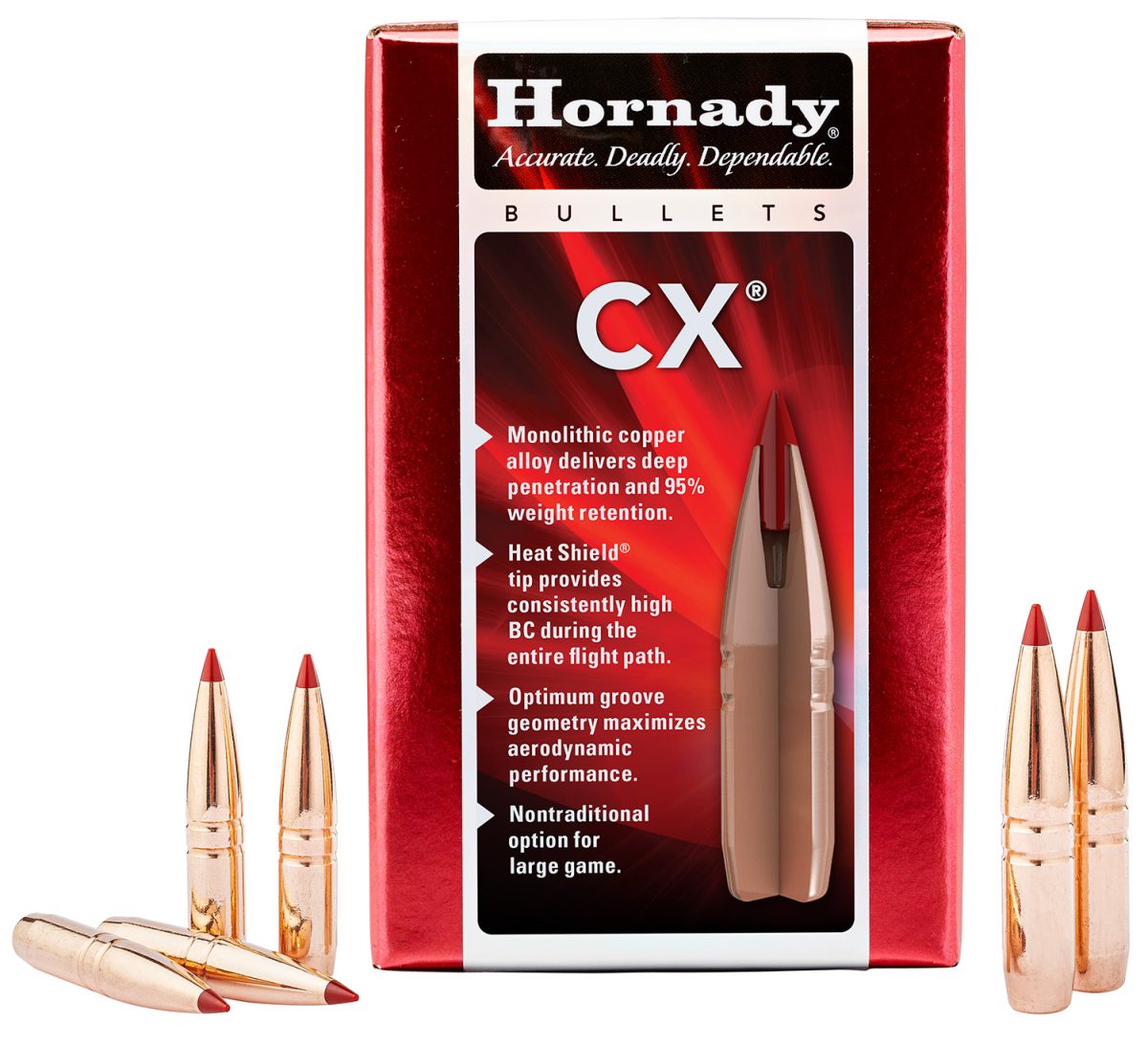 Hornady 301934 Cx  30 Cal 180 Gr Copper Solid 50 Per Box/ 25 Case