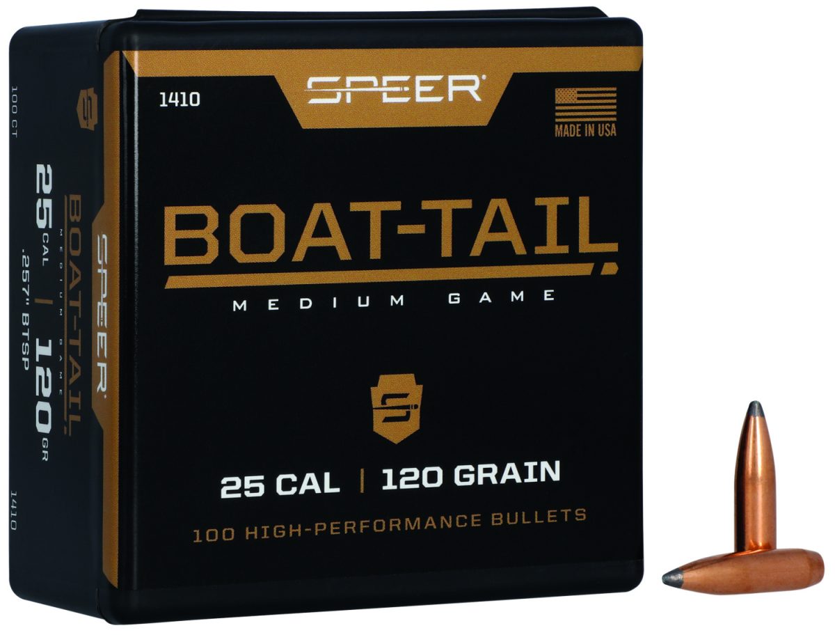 Speer 1410 Boat-Tail  25Cal 120Gr Jacketed Soft Point Boat Tail 100 Per Box/5 Case