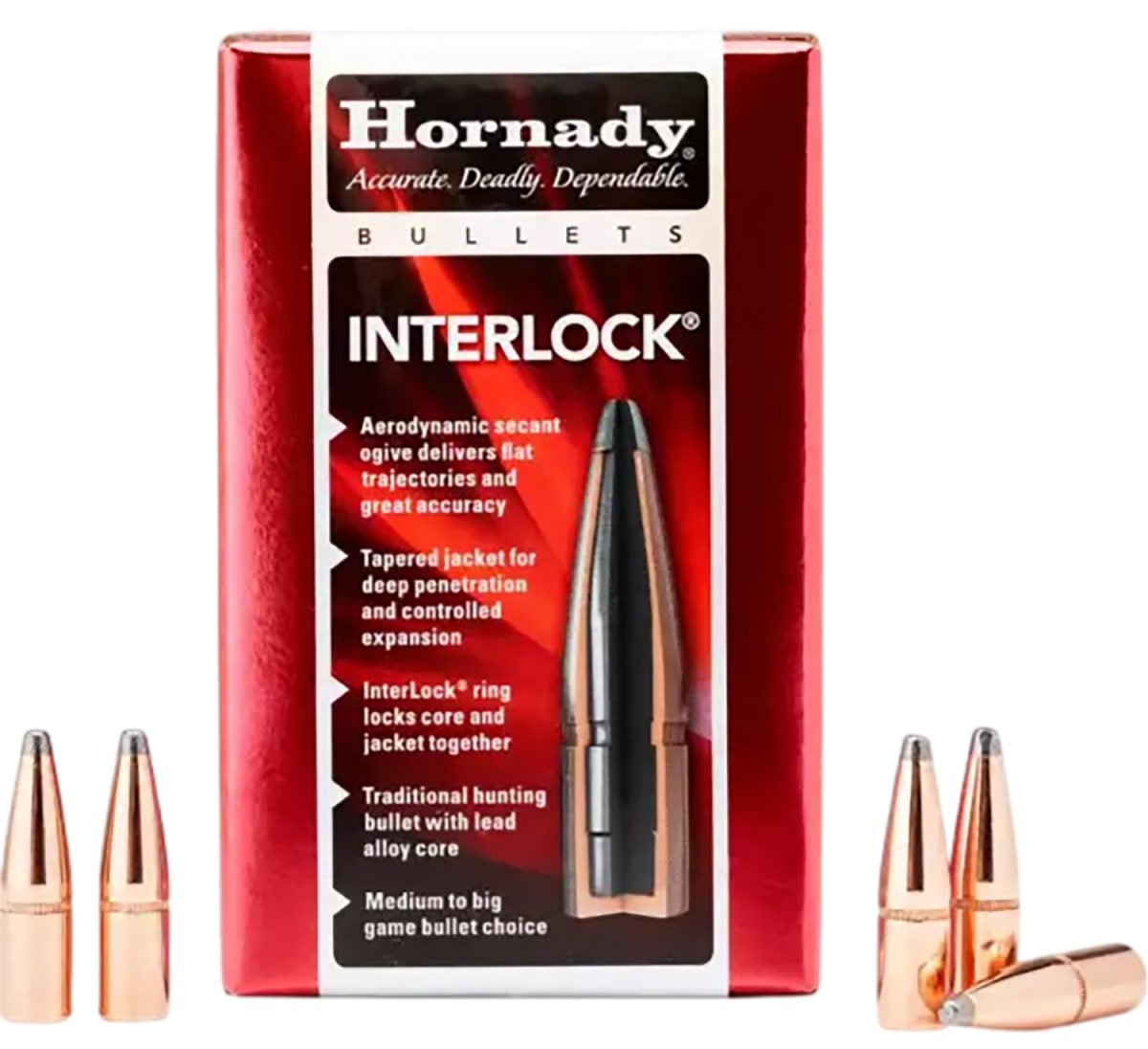 Hornady 41051 Interlock  405 Cal .411 300 Gr Spire Point 50 Per Box/ 25 Case
