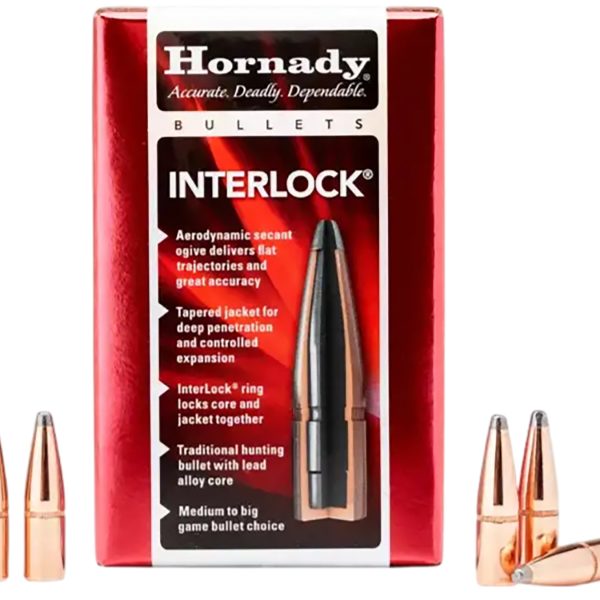 Hornady 2552 InterLock  25 Cal .257 117 gr Boat Tail Spire Point 100 Per Box/ 25 Case