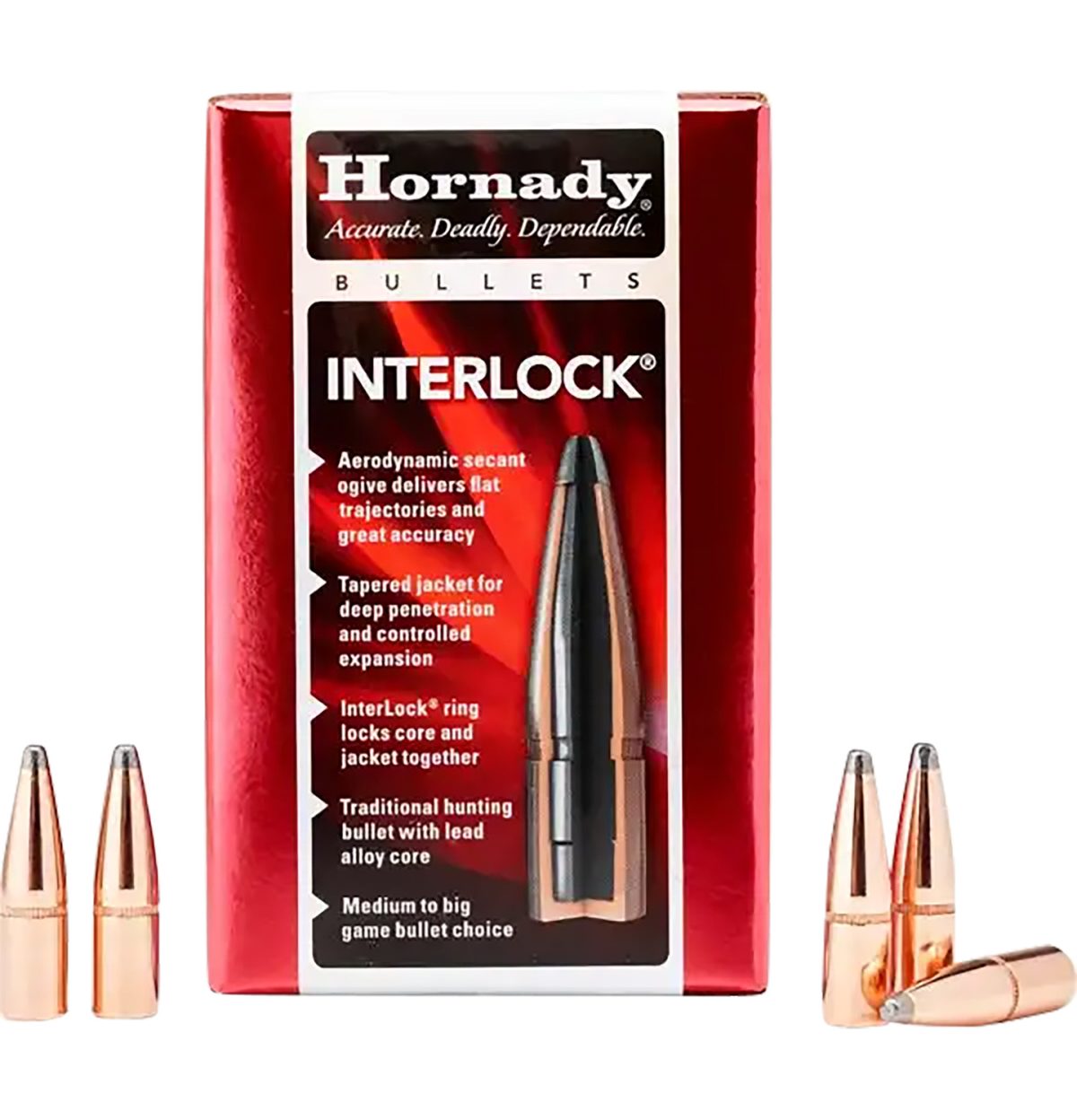 Hornady 2730 Interlock  270 Cal .277 130 Gr Spire Point 100 Per Box/ 25 Case