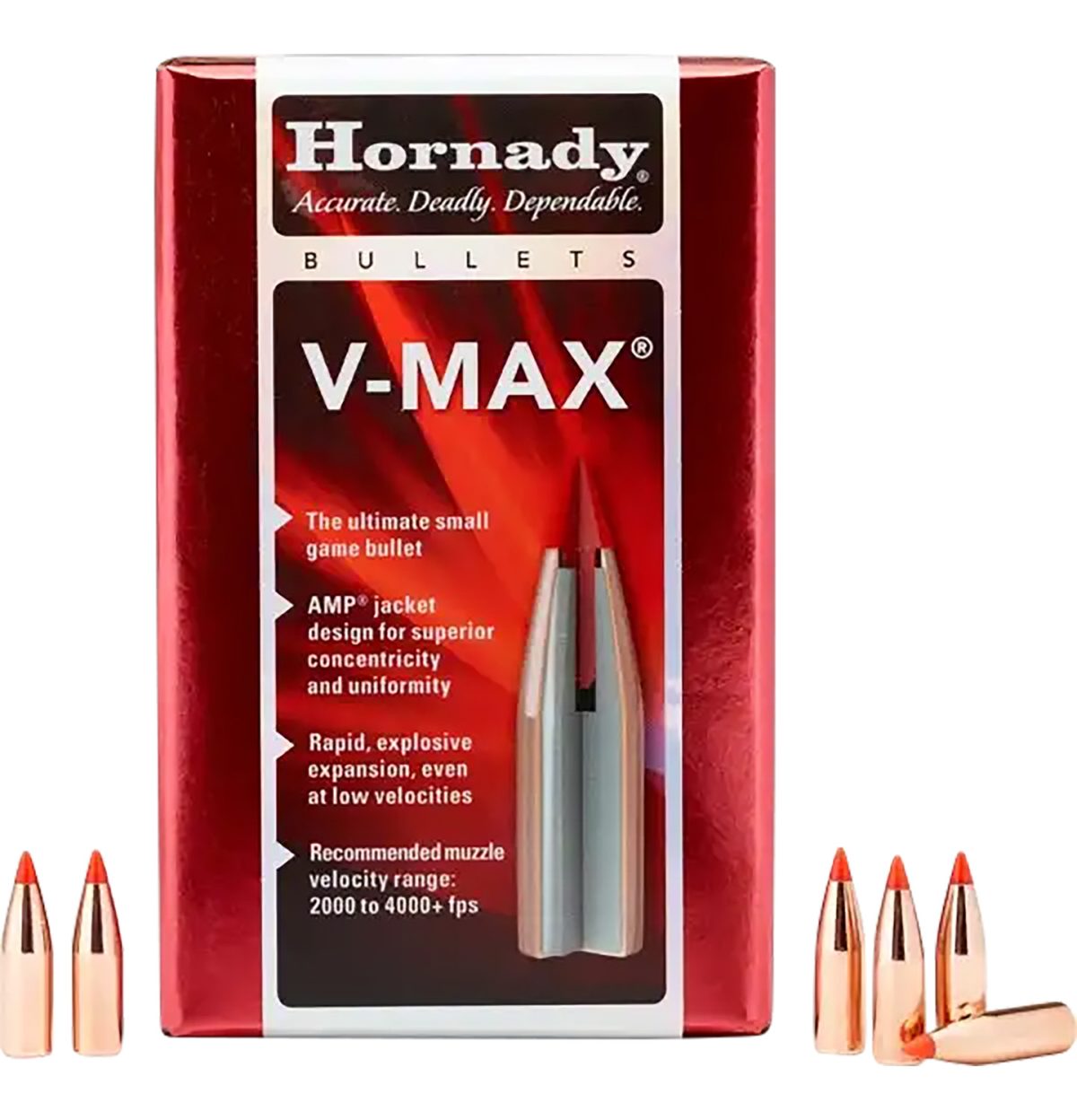 Hornady 22271 V-Max  22 Cal .224 55 Gr V Max 100 Per Box/ 40 Case