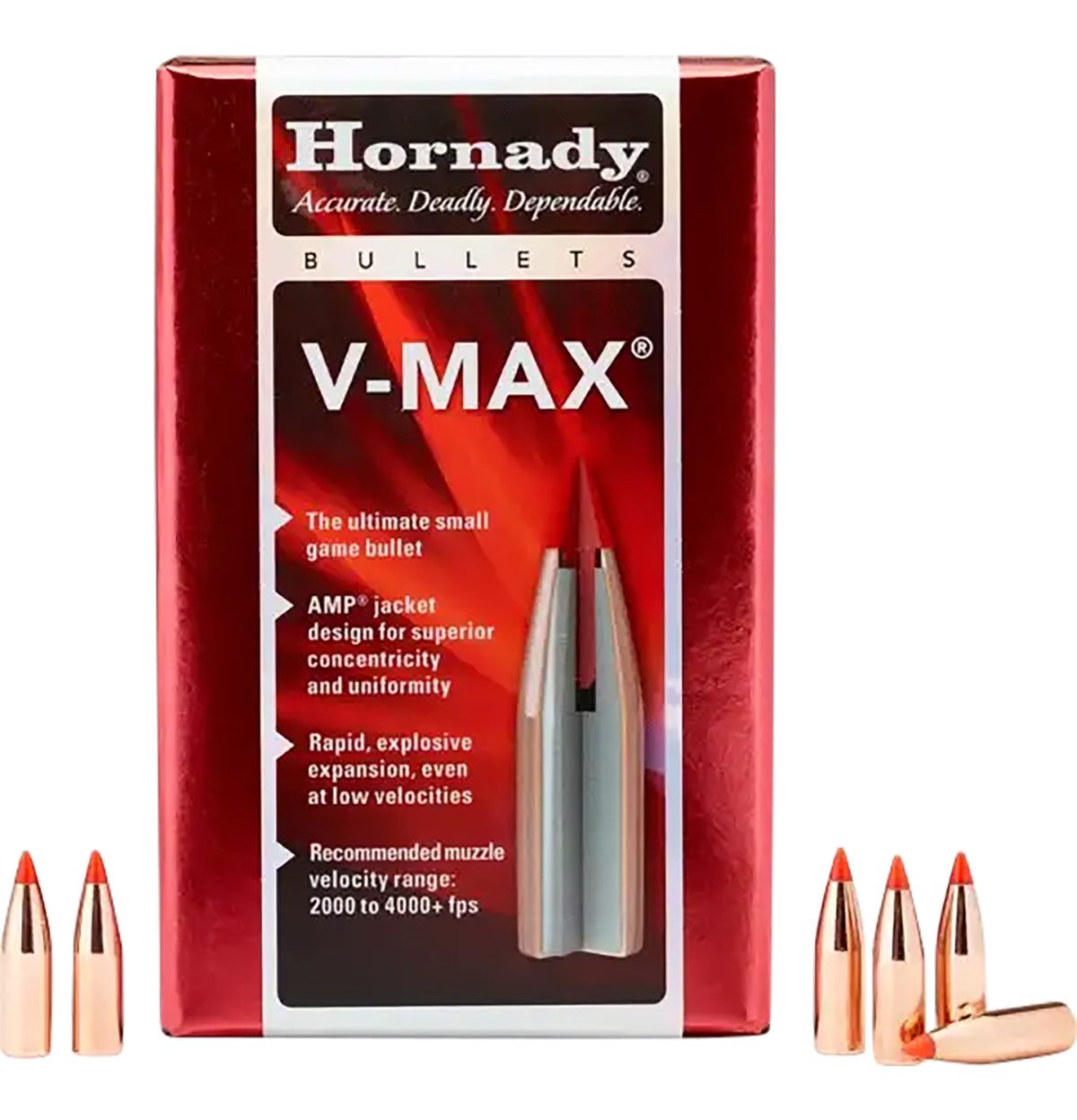 Hornady 22281 V-Max  22 Cal .224 60 Gr V Max 100 Per Box/ 40 Case
