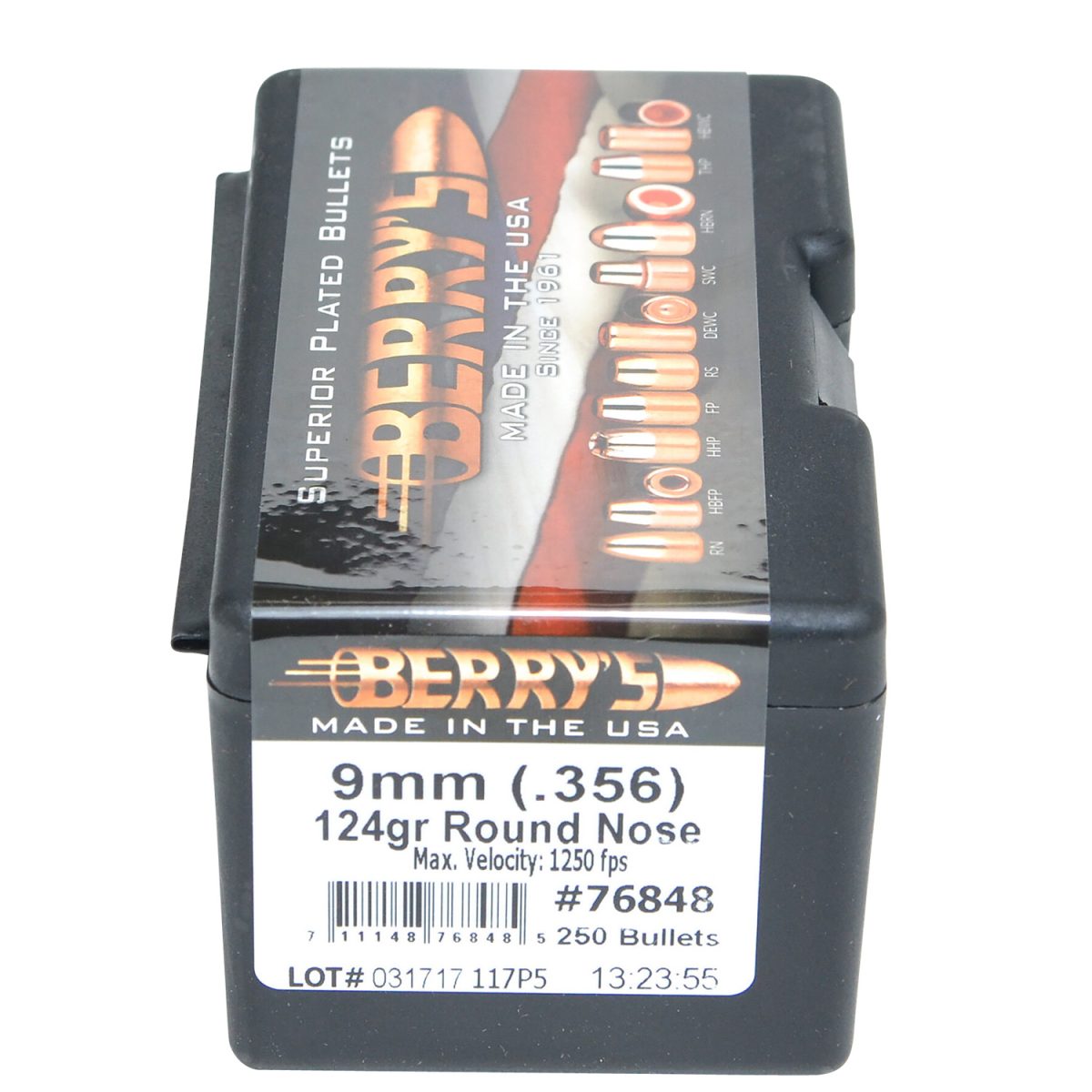 Berry'S 76848 Superior Pistol 9Mm/356 124Gr Round Nose 250/Box