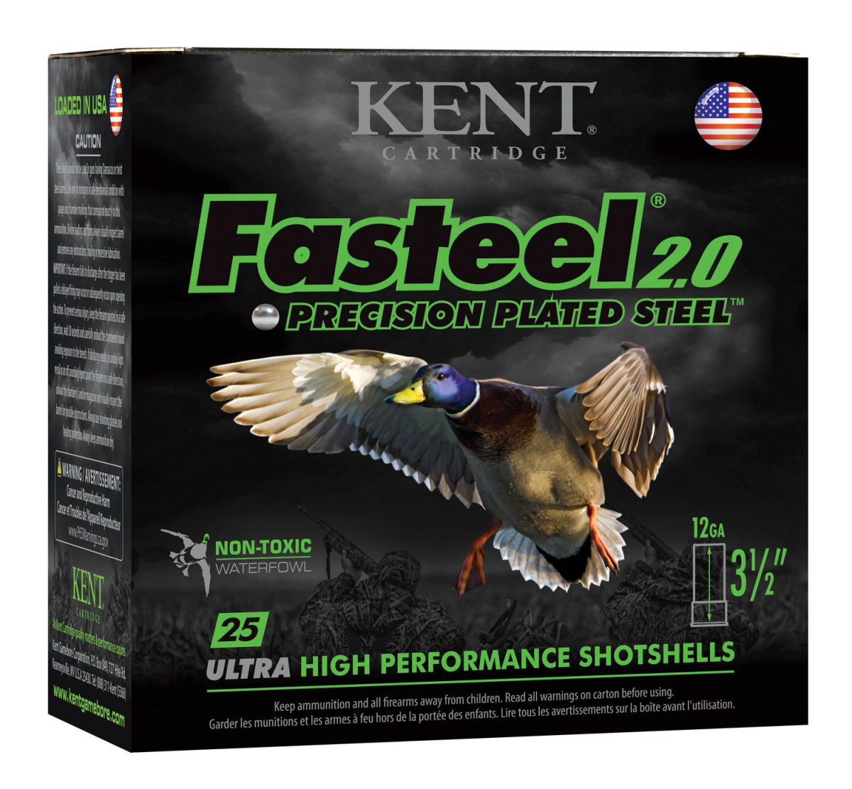 Kent Cartridge K1235Fs40Bbb Fasteel 2.0  12 Gauge 3.50&Quot; 1 3/8 Oz Bbb Shot 25 Per Box/ 10 Case