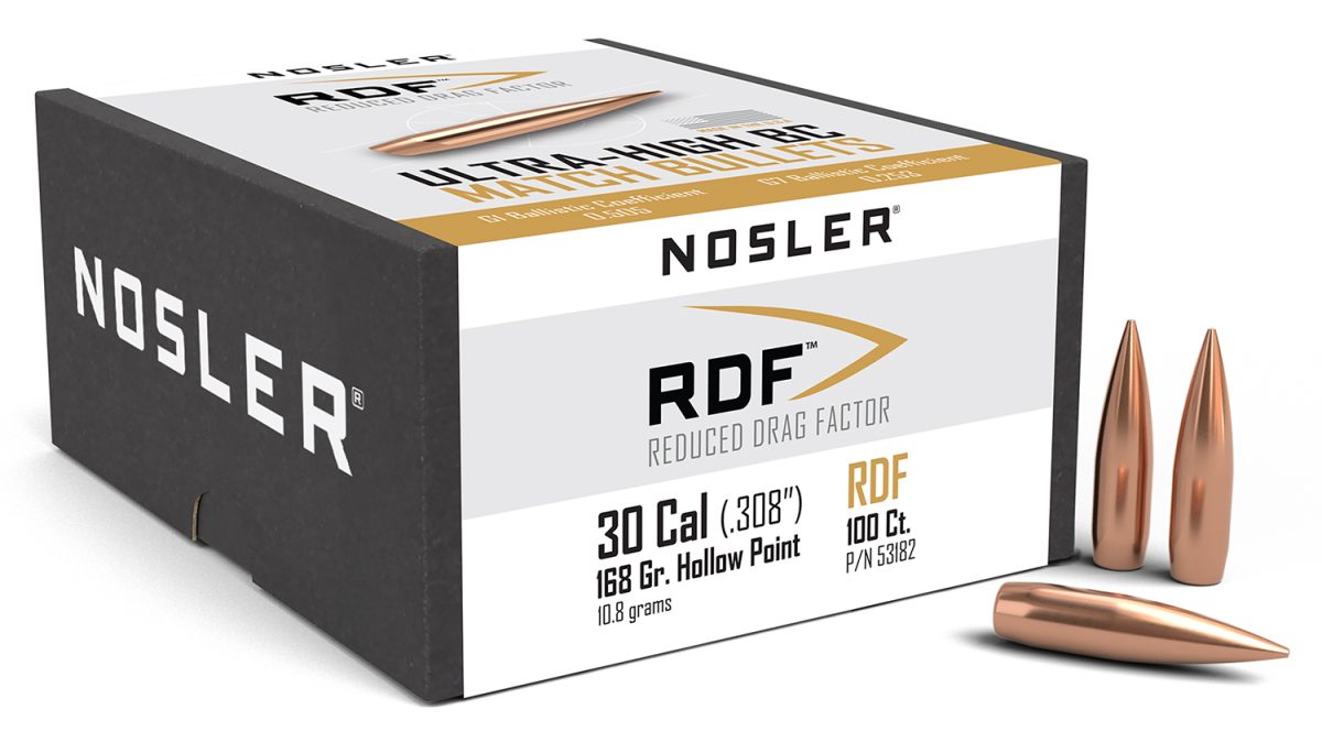 Nosler 53182 Rdf Match 30Cal 168Gr Hollow Point Boat Tail 100/Box