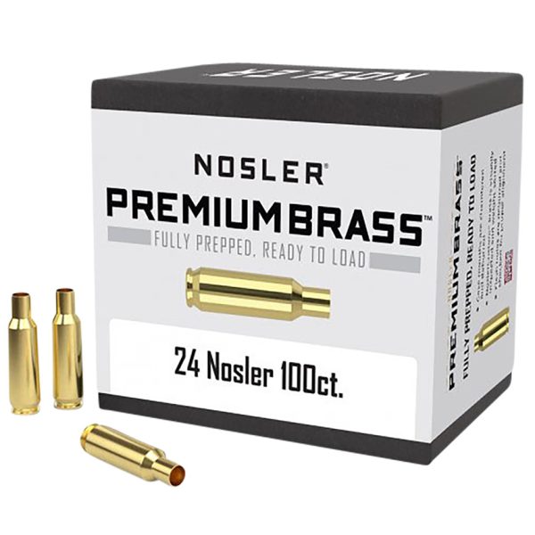 Nosler 10085 Premium Brass Unprimed Cases 24Nosler Rifle Brass 100/Box
