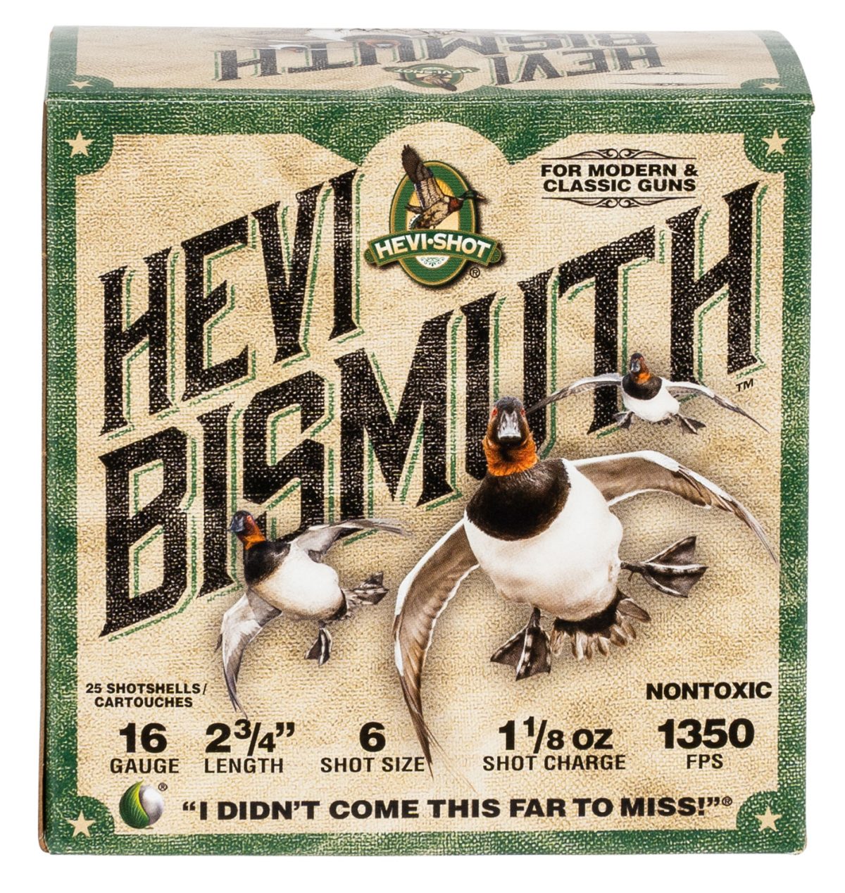 Hevi-Shot Hs16706 Hevi-Bismuth  16Gauge 2.75&Quot; 1 1/8Oz Bismuth 6Shot 25 Per Box/10 Case