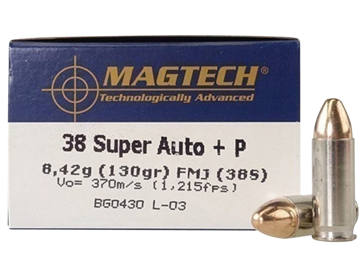 Magtech 38S Range/Training  38Super+P 130Gr Full Metal Jacket 50 Per Box/20 Case