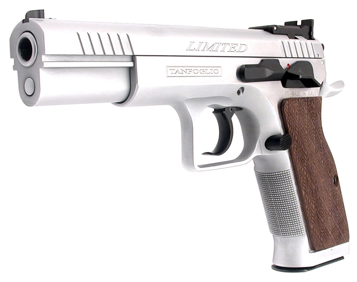 Tanfoglio Ifg Tf-Limpro-9 Defiant Limited Pro 9Mm Luger Caliber With 4.80&Quot; Barrel, 19+1 Capacity, Overall Hard Chrome Finish Steel, Beavertail Frame, Serrated Slide &Amp; Brown Polymer Grip