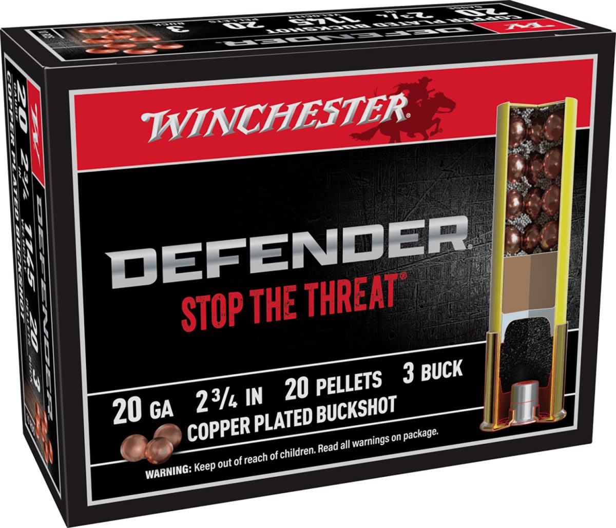 Winchester Ammo Sb203Pd Defender  20Gauge 2.75&Quot; 20Pellets Copper Plated 3Buck Shot 10 Per Box/10 Case