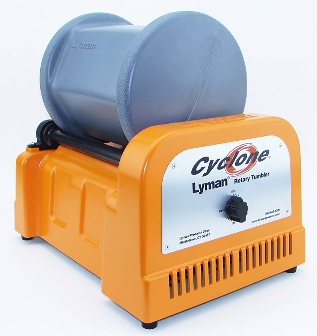 Lyman 7631550 Cyclone Rotary Tumbler Orange/Blue Multi-Caliber 1000 Cases 10 Lbs
