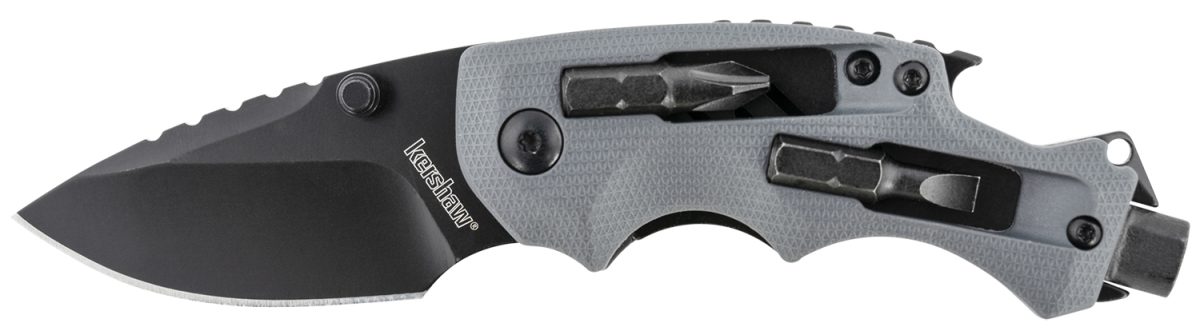 Kershaw 8720 Shuffle Diy 2.40&Quot; Folding Drop Point Plain Black Oxide 8Cr13Mov Ss Blade Gray Glass-Filled Nylon Handle Includes Pocket Clip