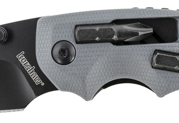 Kershaw 8720 Shuffle DIY 2.40" Folding Drop Point Plain Black Oxide 8Cr13MoV SS Blade Gray Glass-Filled Nylon Handle Includes Pocket Clip