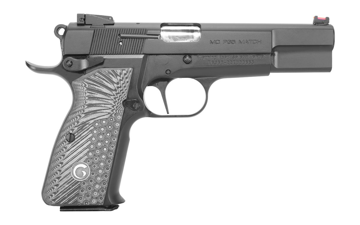 Eaa Girsan 390465 Mcp 35 Match 9Mm Luger 15+1, 4.87&Quot; Stainless Steel Barrel, Matte Black Serrated Slide, Matte Black Steel Frame W/Beavertail, Black/Gray Checkered Grip, Ambidextrous