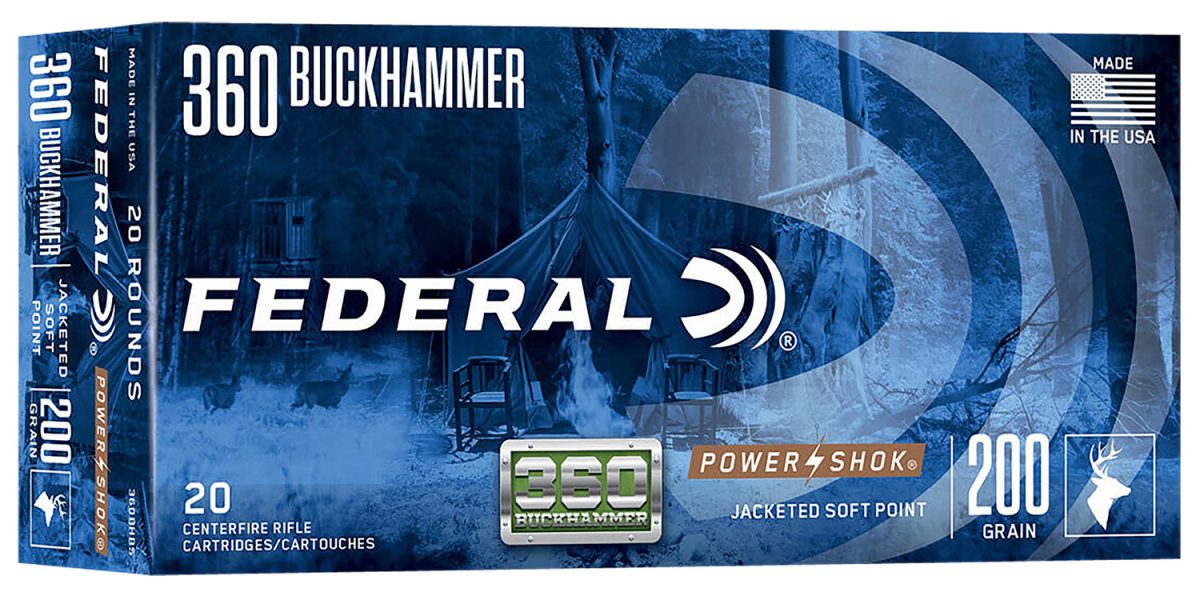 Federal 360Bhbs Power-Shok Buckhammer 360Buckhammer 200Gr Jacketed Soft Point 20 Per Box/10 Case