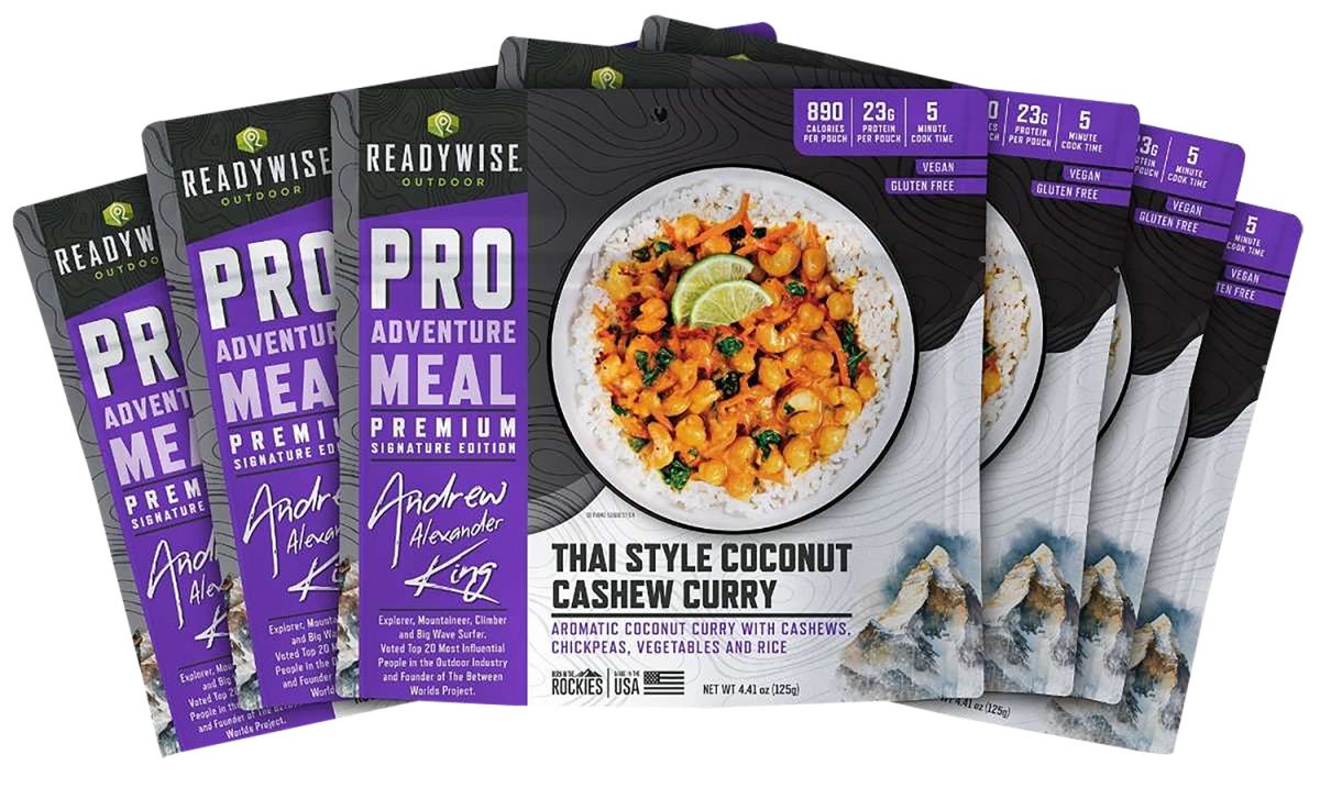 Wise Foods Rw05193 Outdoor Food Kit Thai Coconut Cashew Curry 2 Servings Per Pouch, 6 Per Case