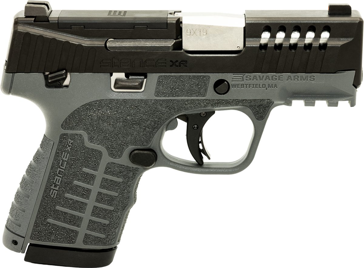Savage Arms 67058 Stance Xr 9Mm 13+1 3.20&Quot; Natural Black Nitride Ported Stainless Steel Slide Gray Glass Filled Nylon Grip Ambidextrous