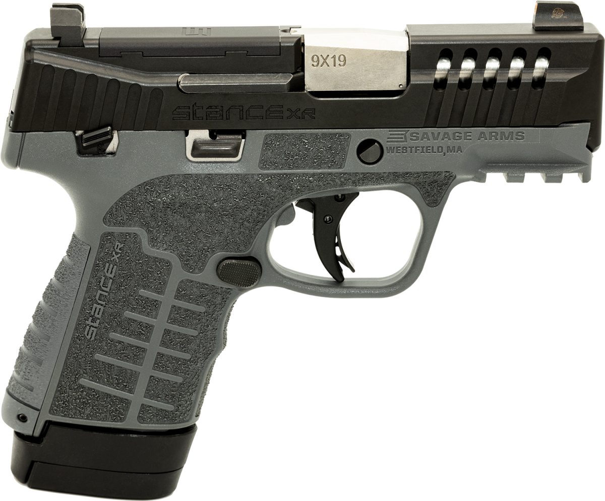 Savage Arms 67067 Stance Xr 9Mm 13+1 3.20&Quot; Natural Black Nitride Ported Stainless Steel Slide Gray Glass Filled Nylon Grip Ambidextrous