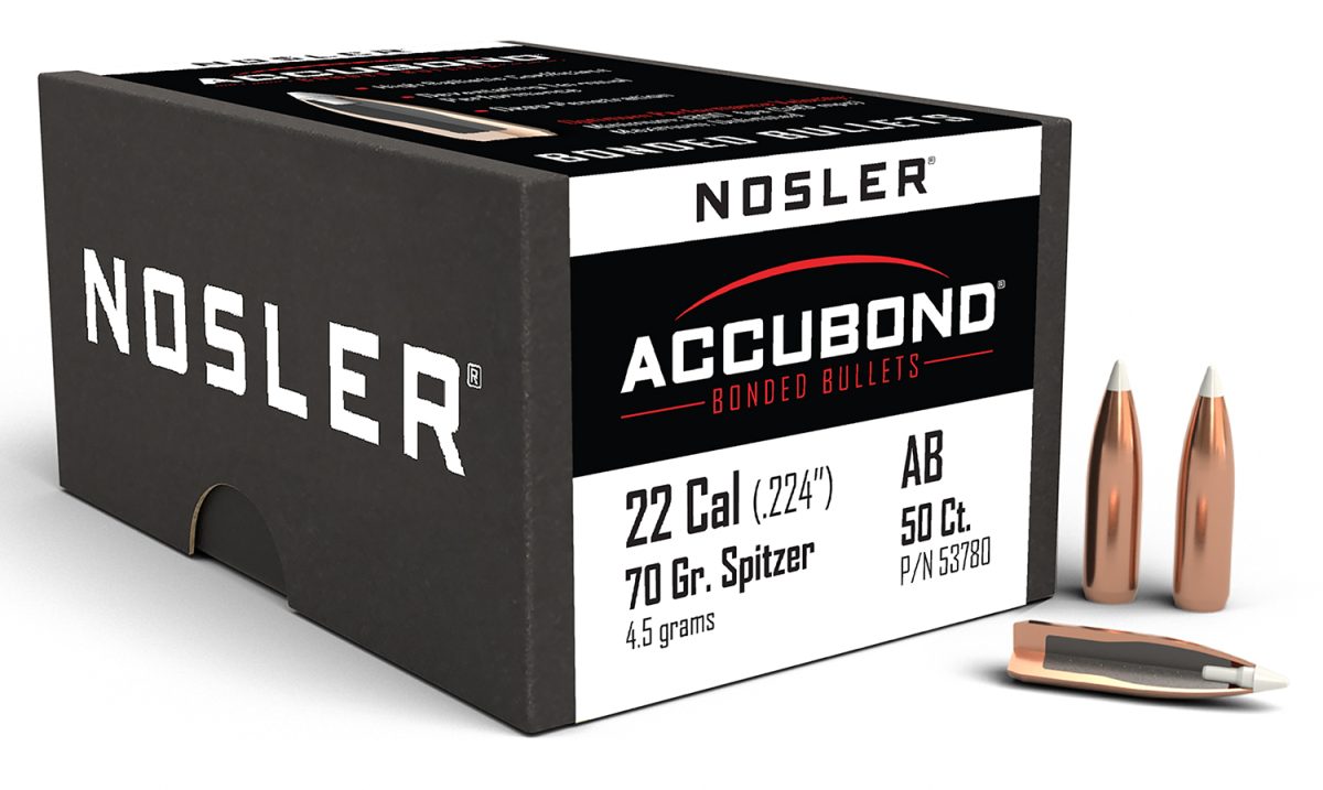 Nosler 53780 Accubond  22Cal 70Gr Spitzer Point 50/Box