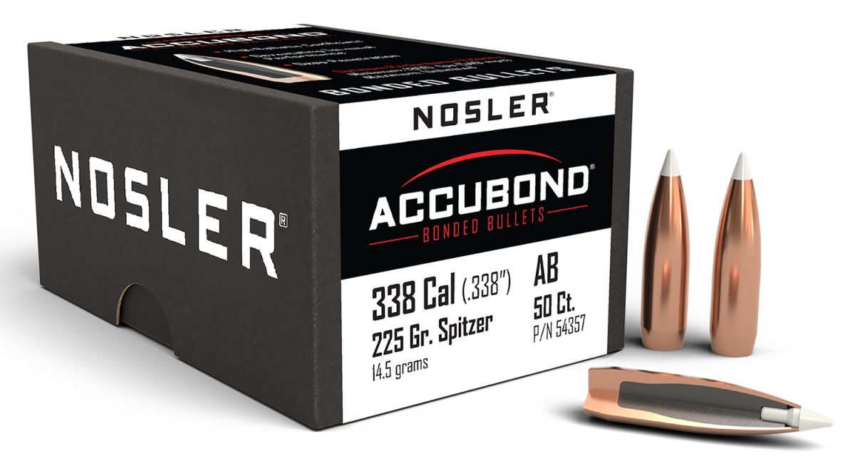 Nosler 54357 Accubond  338Cal 225Gr Spitzer Point 50/Box