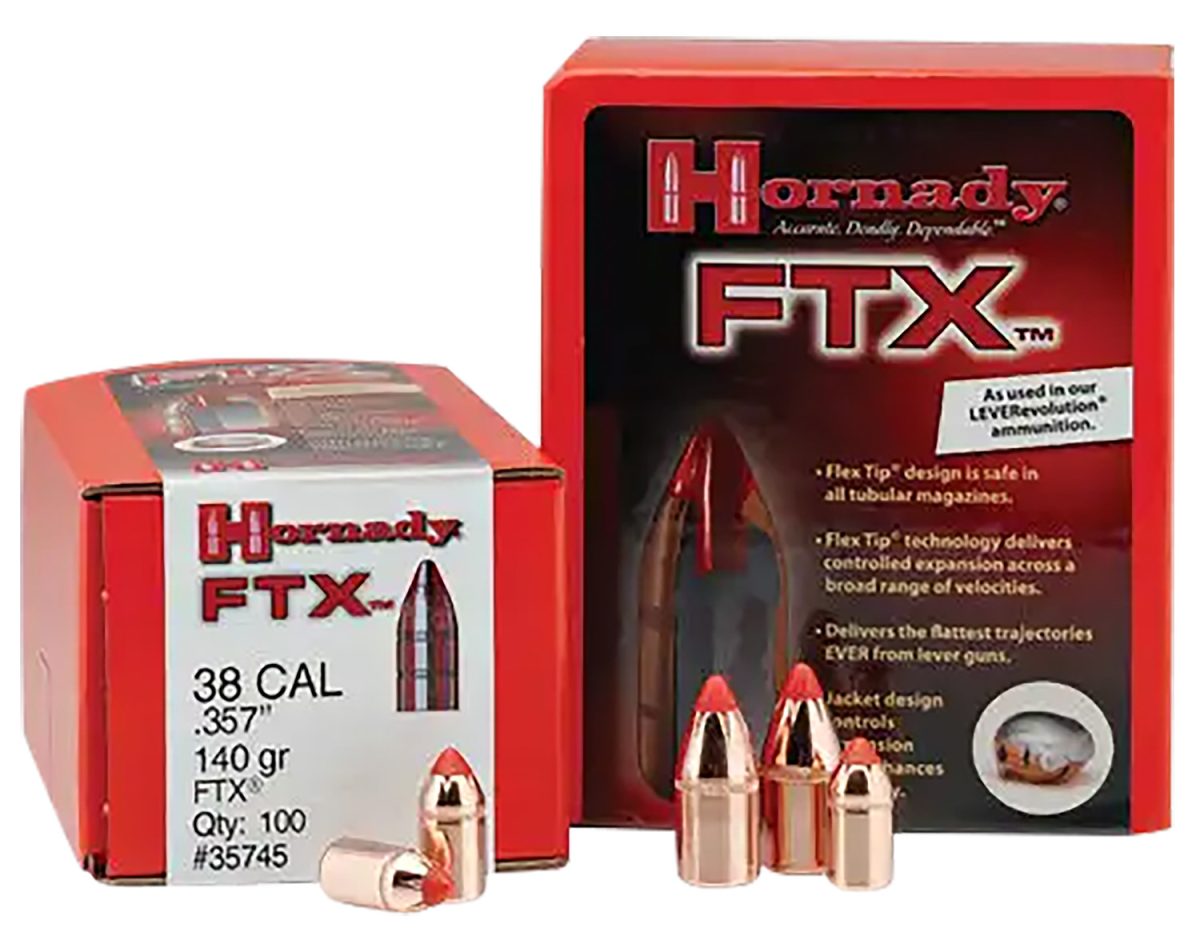 Hornady 45218 Ftx  45 Cal .452 225 Gr Flex Tip Expanding 100 Per Box/ 15 Case