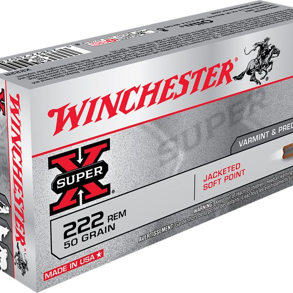 Winchester Ammo X222R Super X  222Rem 50gr Jacketed Soft Point 20 Per Box/10 Case