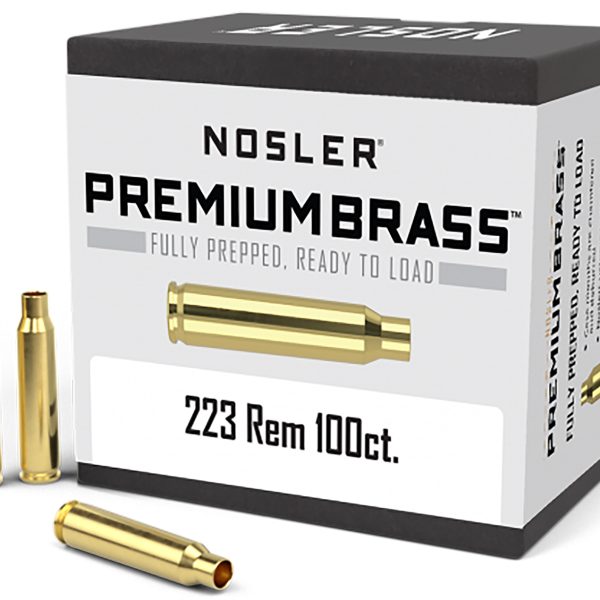 Nosler 10098 Premium Brass Unprimed Cases 223Rem Rifle Brass 100/Box