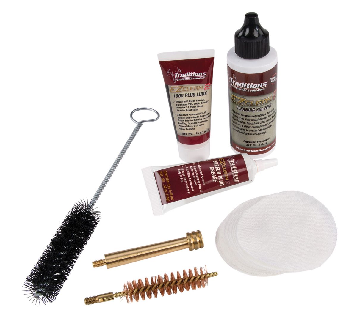 Traditions A3960 Ez Clean 2 Muzzleloader Cleaning Kit 50 Cal 7 Pieces