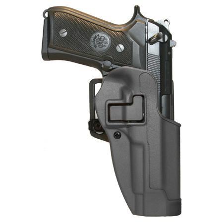 Blackhawk 410504BKL Serpa CQC  OWB Size 04 Matte Black Polymer Belt Loop/Paddle Compatible With Beretta 92/96/M9 Left Hand