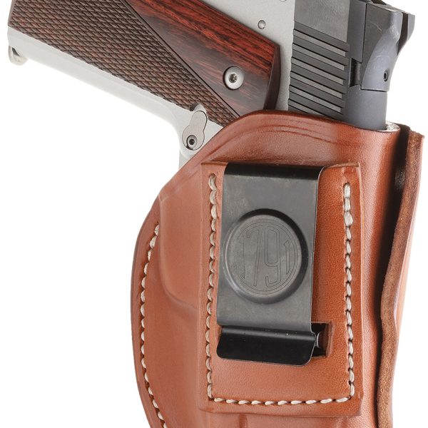 1791 Gunleather 4WH1CBRR 4-Way  IWB/OWB 01 Classic Brown Leather Belt Clip Fits 3-4" Barrel 1911
