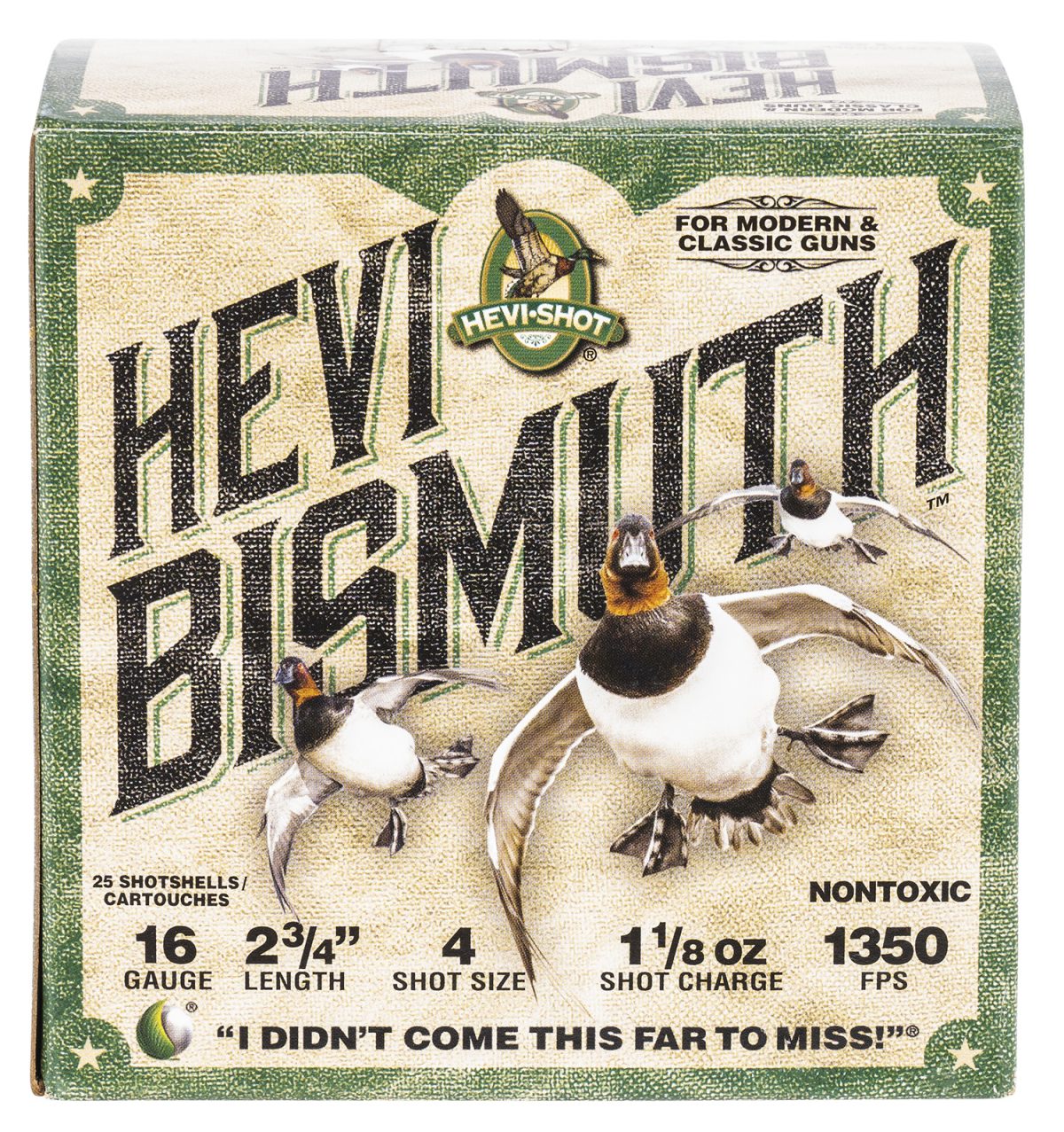 Hevi-Shot Hs16704 Hevi-Bismuth  16Gauge 2.75&Quot; 1 1/8Oz Bismuth 4Shot 25 Per Box/10 Case