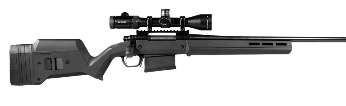 Magpul Mag483-Blk Hunter 700 Stock Fixed With Aluminum Bedding &Amp; Adjustable Comb Black Synthetic For Remington 700 La