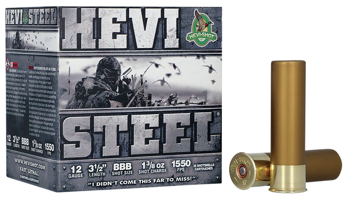Hevi-Shot Hs65888 Hevi-Steel  12Gauge 3.50&Quot; 1 3/8Oz Bbbshot 25 Per Box/10 Case
