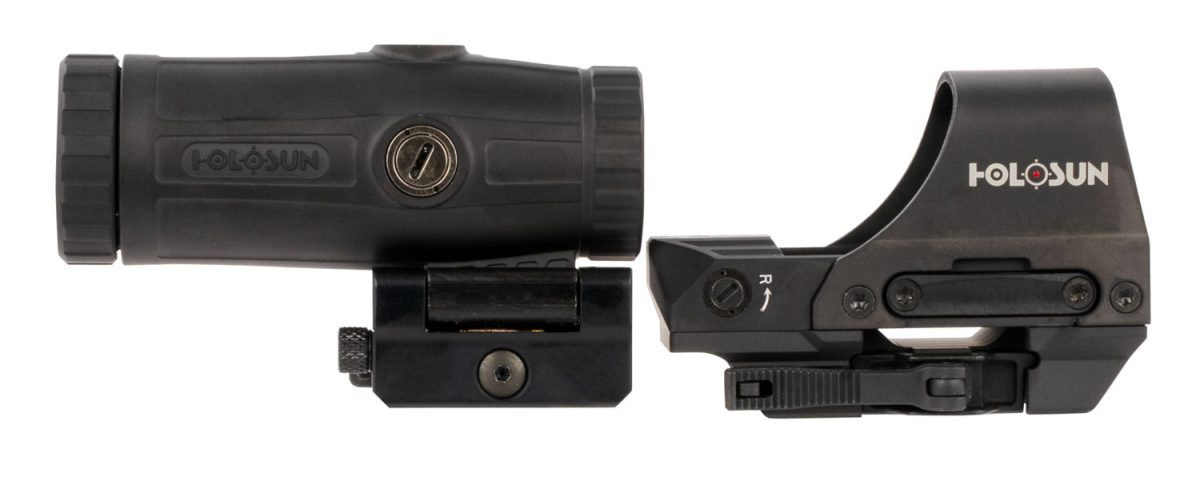 Holosun Hs510Chm3X 510 &Amp; Hm3X Combo Kit Black Anodized 1X 0.91&Quot; X 1.26&Quot; 2 Moa Red Dot/65 Moa Circle Multi Reticle 3X Magnifier 0.58&Quot; X 0.77&Quot;