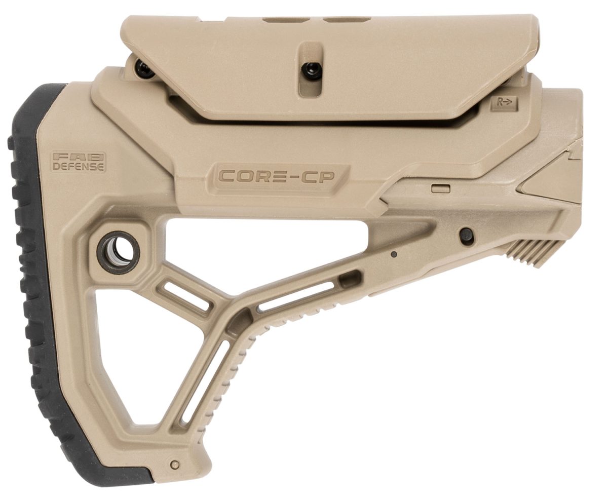 Fab Defense Fxglcorecpt Gl-Core  Buttstock For Ar-15/ M4 W/Adjustable Cheek-Rest Flat Dark Earth Fiberglass Reinforced Polymer