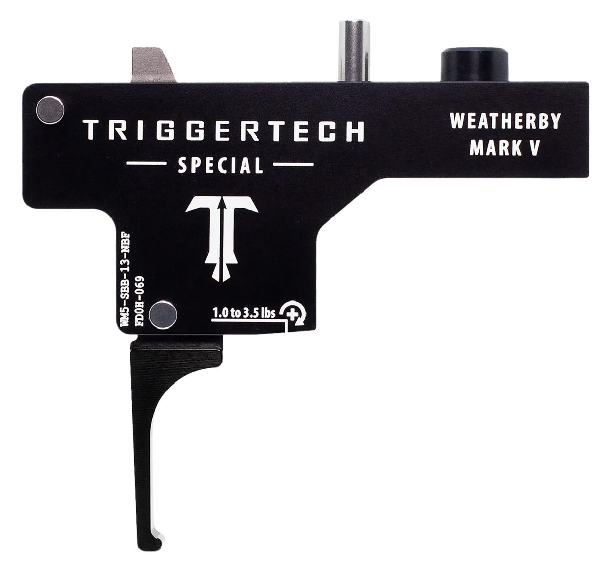 Triggertech Wm5Sbb13Nbf Special  Single-Stage Flat Trigger With 1-3.50 Lbs Draw Weight &Amp; Black Pvd Finish For Weatherby Mark V