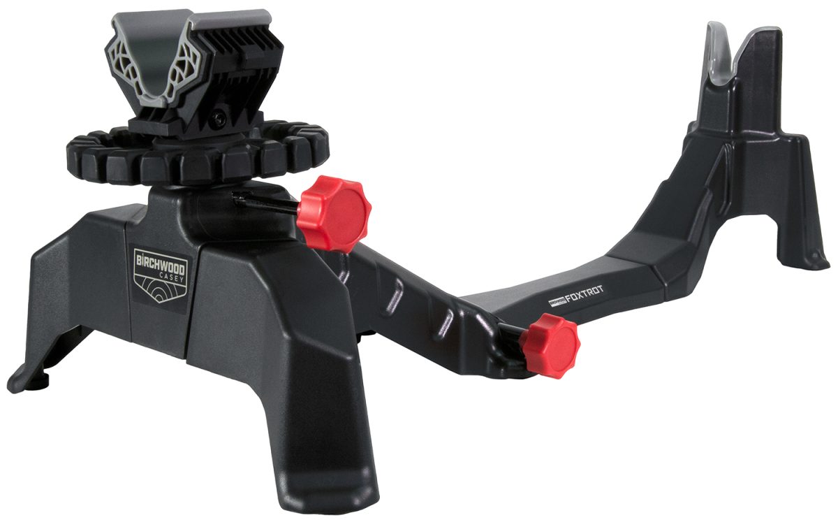 Birchwood Casey Csr Foxtrot Shooting Rest Black Non-Marring Material/Red Accents, Adjustable Elevation, Removeable Center Section For Pistols &Amp; Rifles