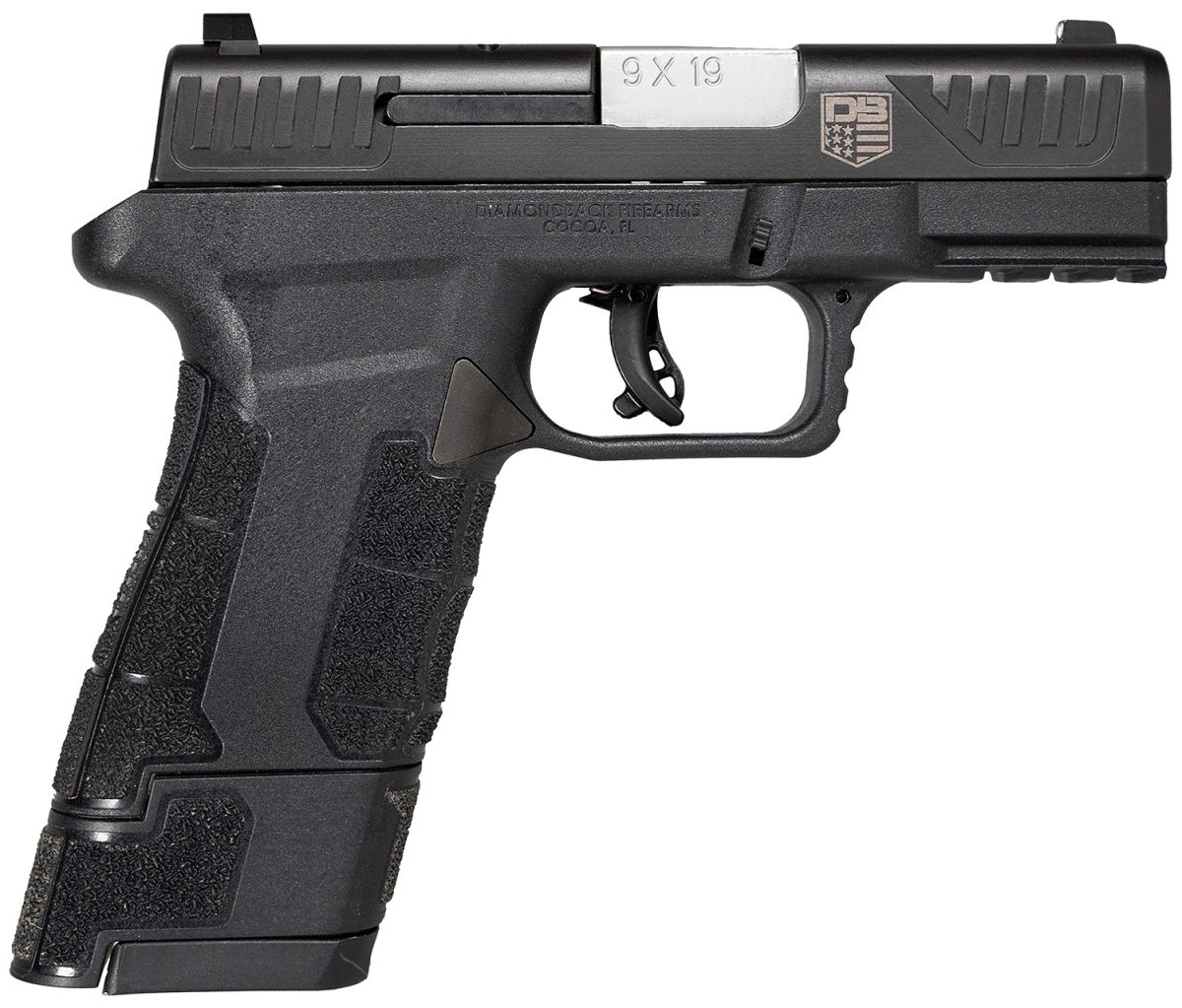 Diamondback Db0300P001 Am2  Sub-Compact Frame 9Mm Luger 12+1/17+1, 3.50&Quot; Stainless Steel Barrel, Black Nitride Serrated Stainless Steel Slide, Black Polymer Frame W/Picatinny Rail &Amp; Polymer Grip