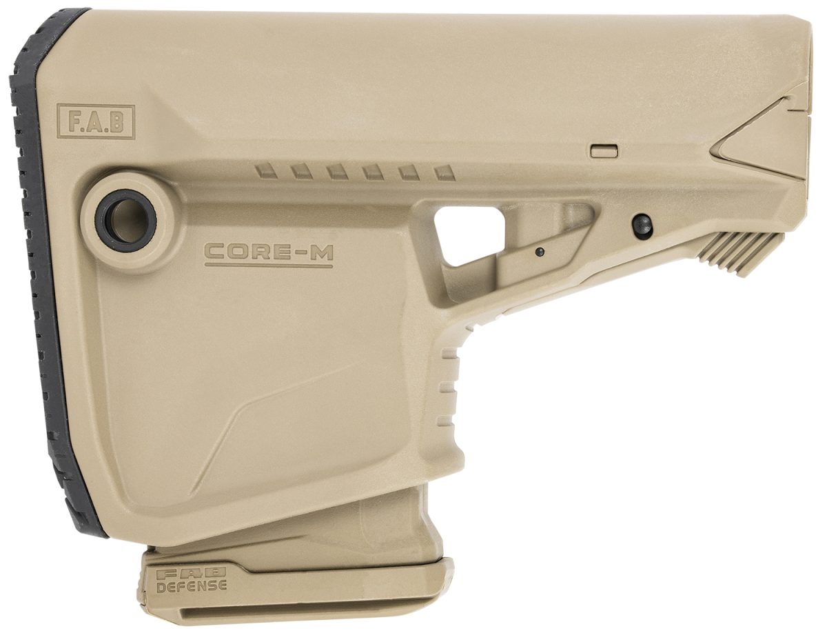 Fab Defense Exglcoremagt Gl-Core Survival Buttstock W/Rubber Butt Pad &Amp; Built In Mag Carrier For Ar-Platform Compatible W/Mil-Spec &Amp; Commercial Tubes Tan Polymer (Tube Not Included)