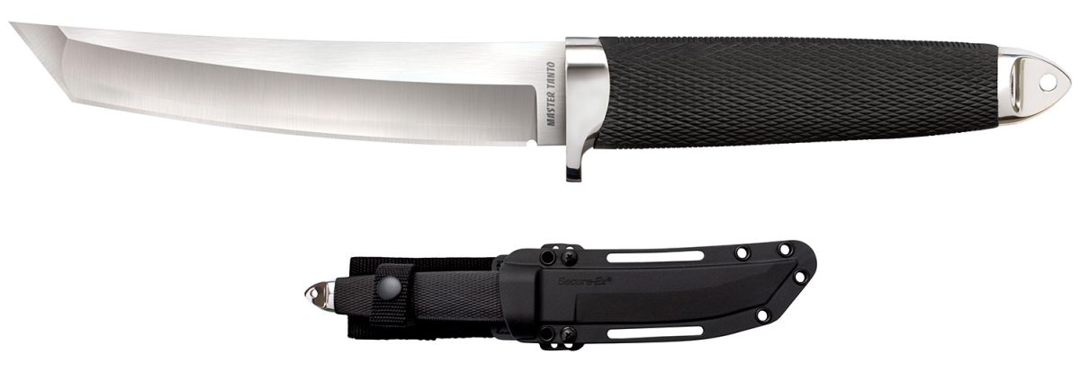 Cold Steel Cs-35Ab San Mai Master 6&Quot; Fixed Tanto Plain Satin Vg-10 San Mai Blade/Black Textured/Oval Kray-Ex Handle Includes Sheath