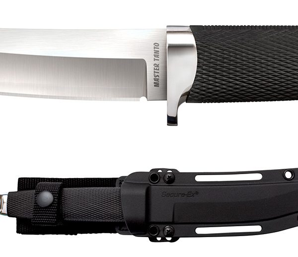 Cold Steel CS-35AB San Mai Master 6" Fixed Tanto Plain Satin VG-10 San Mai Blade/Black Textured/Oval Kray-Ex Handle Includes Sheath