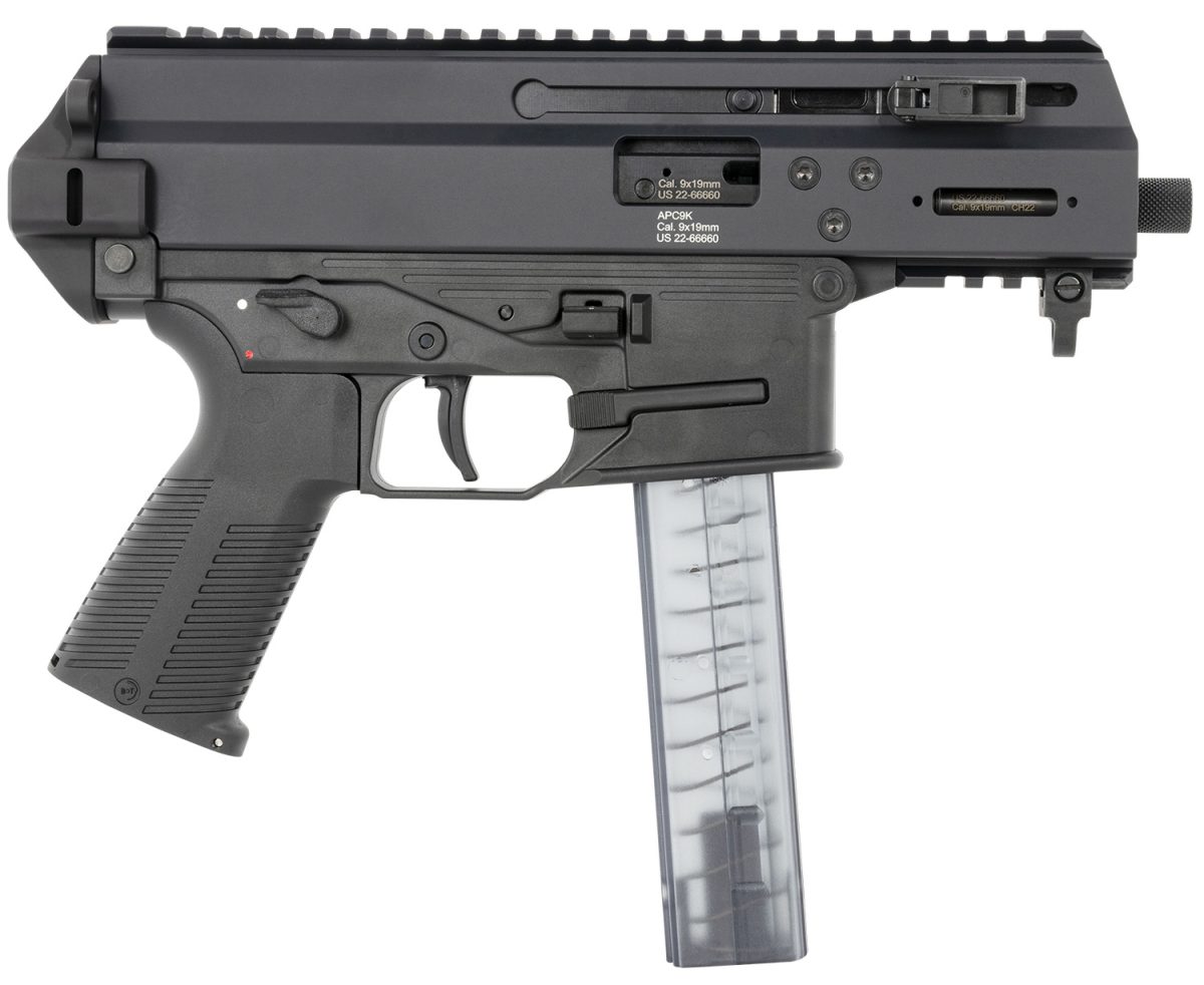 B&Amp;T Firearms 36176502 Apc9K  9Mm Luger 30+1 4.30&Quot; Black Steel Barrel, Black Picatinny Rail Receiver, Brace Adapter, Black Polymer Grips, Ambidextrous