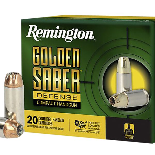 Remington Ammunition R21370 Golden Saber Defense 10Mmauto 180Gr Brass Jacketed Hollow Point 20 Per Box/25 Case